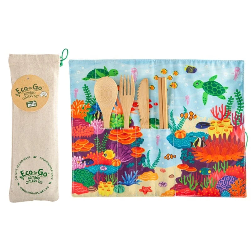 Sea Animals Eco-to-Go Bamboo Cutlery Set - Occasions >