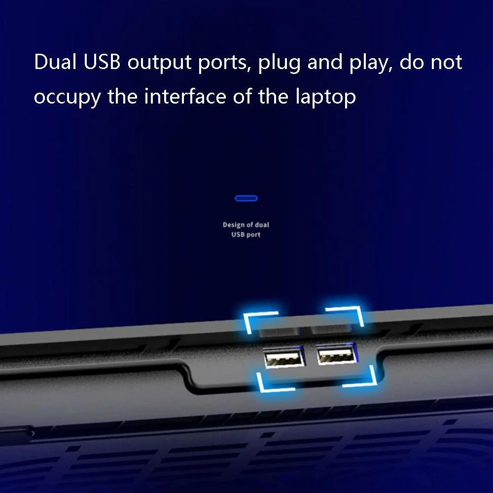Sea Blue Dual Fan Laptop Cooling Stand - Adjustable-1964932275477024773