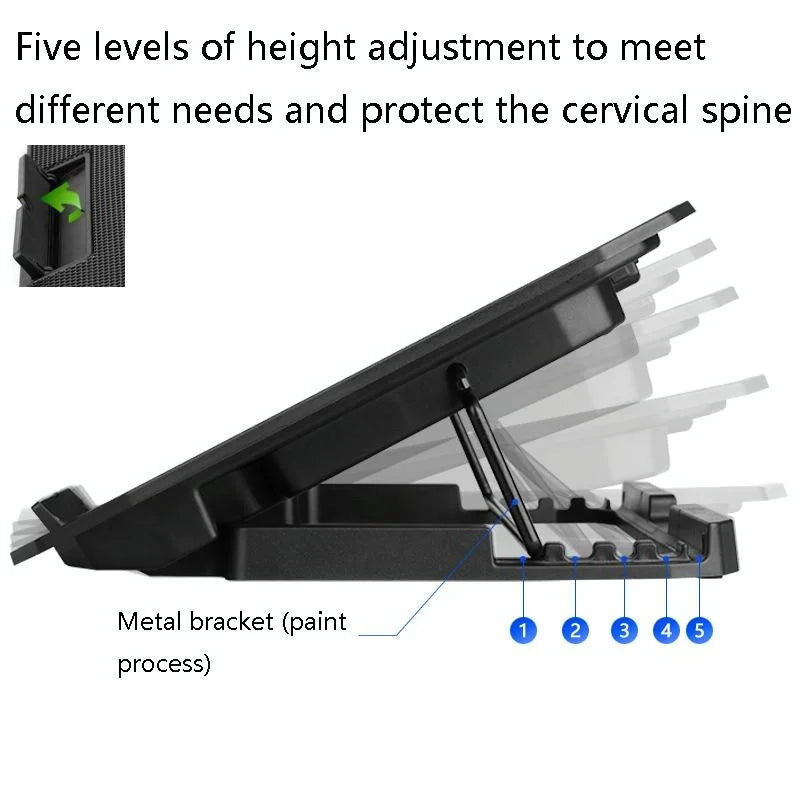 Sea Blue Dual Fan Laptop Cooling Stand - Adjustable-1964932275477024771