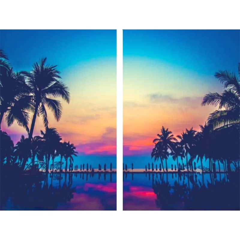 Sea View 3D Printing Blockout Curtains 260x213cm PINCH