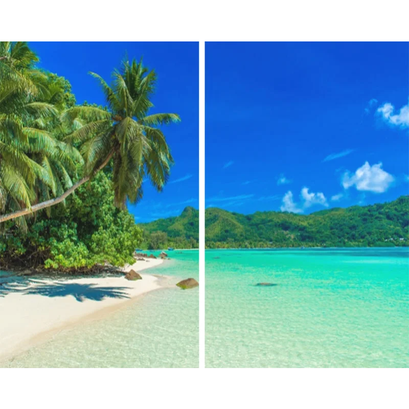 Sea View 3D Printing Blockout Curtains 260x213cm PINCH