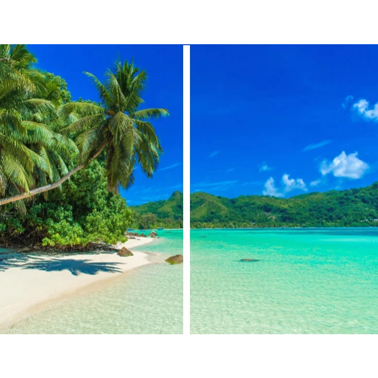 Sea View 3D Printing Blockout Curtains 2x127x160cm PINCH