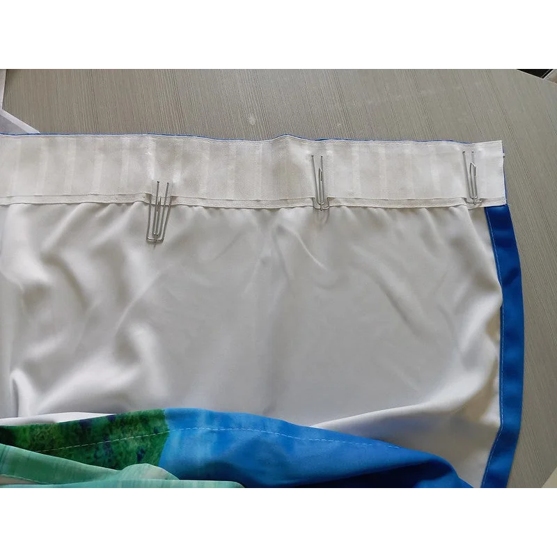 Sea View 3D Printing Blockout Curtains 2x128x160cm PINCH