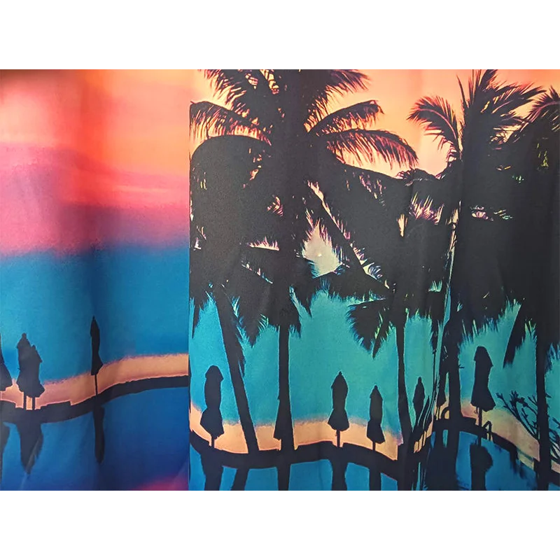 Sea View 3D Printing Blockout Curtains 2x131x160cm PINCH