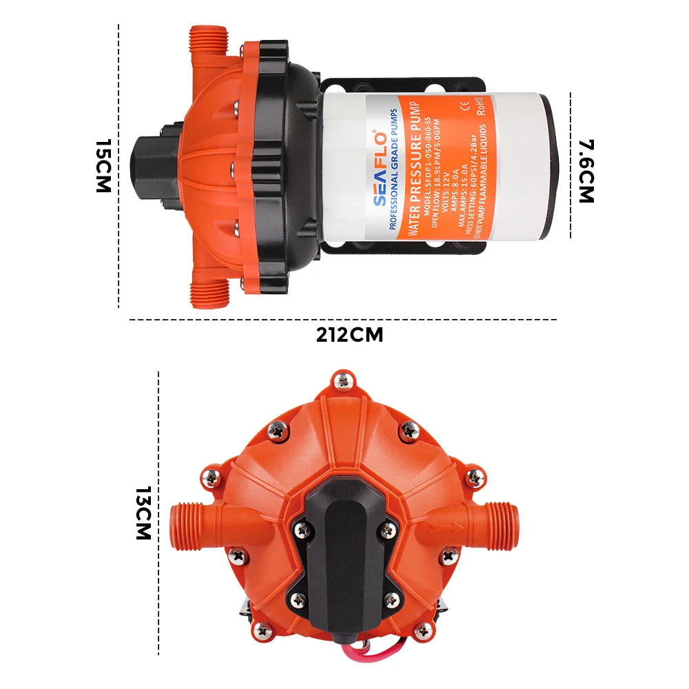 SEAFLO Deck Washdown Pump Kit 70PSI Boat Yacht 12V 5GPM