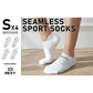 Seamless Sport Sneakers Socks Non-Slip Heel Tab White Small