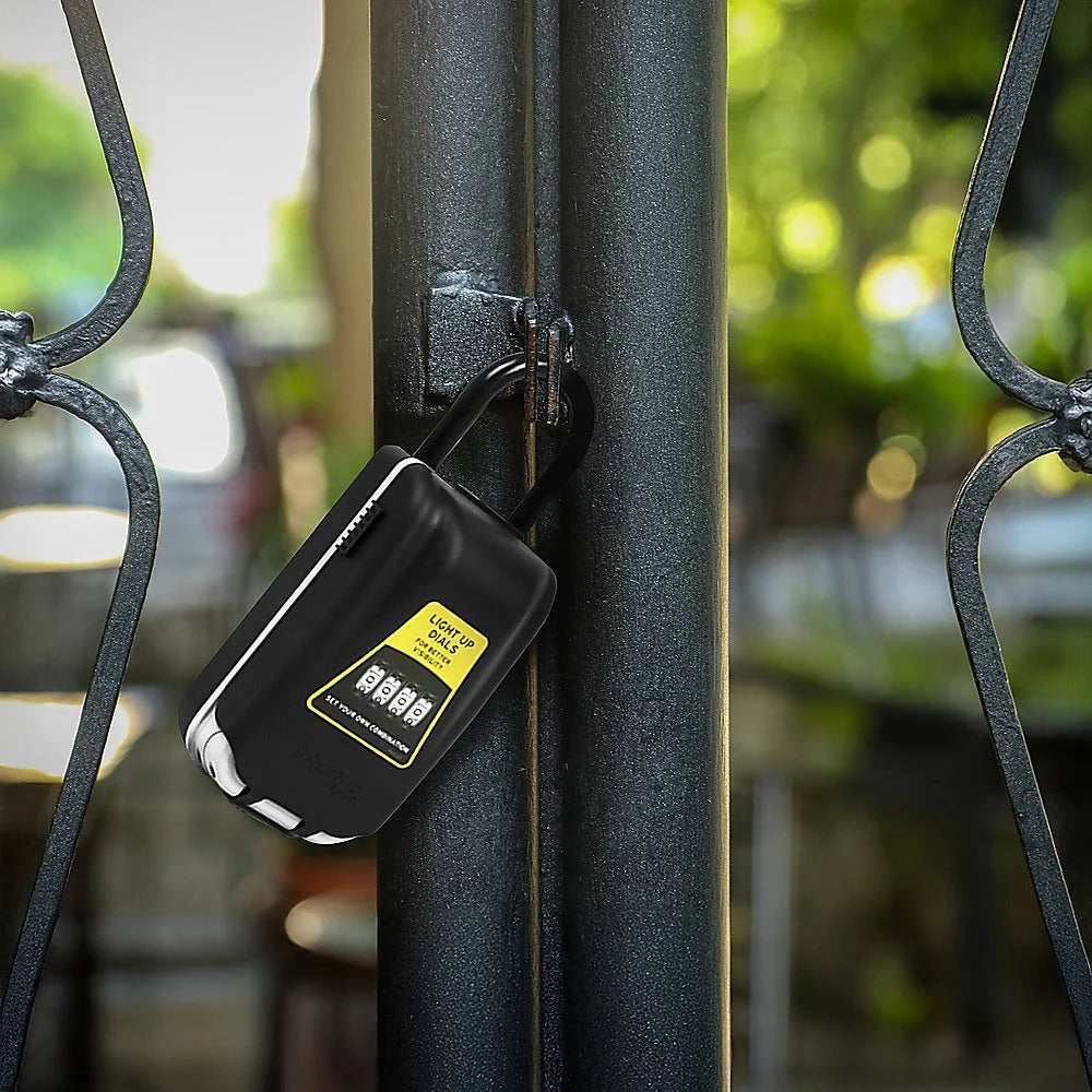 Security 4-Digit Combination Cable Lock Box with Luminous