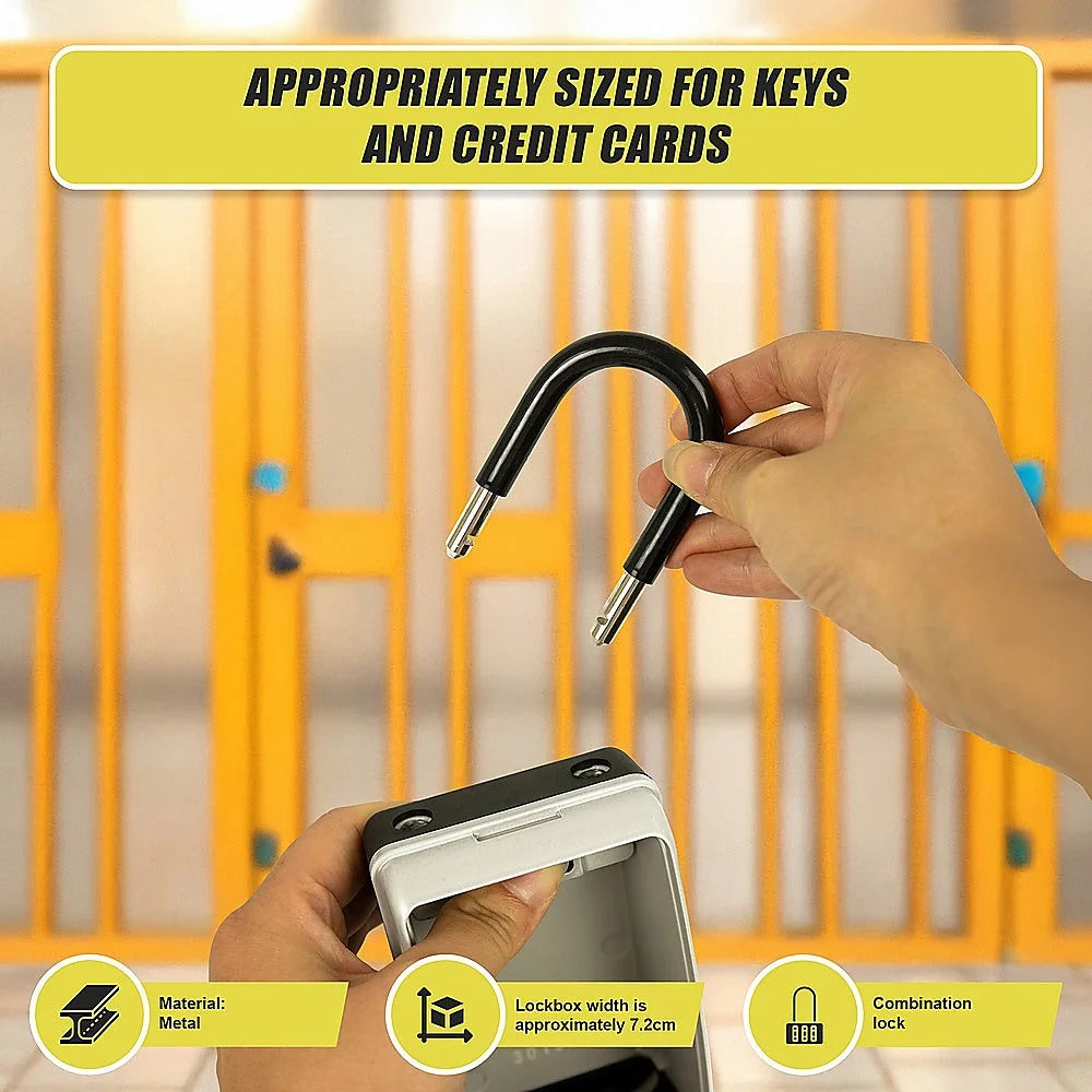 Security 4-Digit Combination Cable Lock Box with Luminous