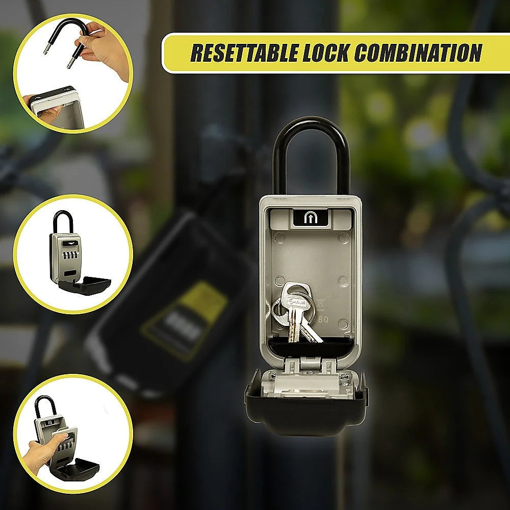 Security 4-Digit Combination Cable Lock Box with Luminous