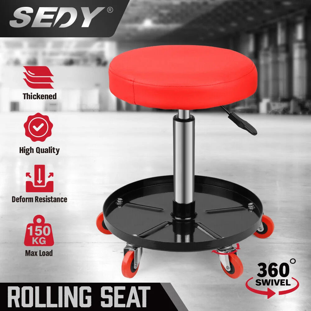 SEDY 150kg Load Pneumatic Roller Seat Mechanic Rolling