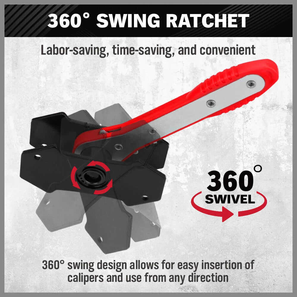 SEDY Car Brake Caliper Tool 360° Swing Ratchet Wrench Car