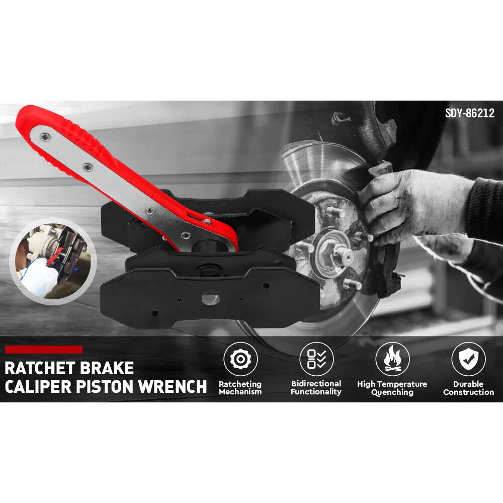 SEDY Car Brake Caliper Tool 360° Swing Ratchet Wrench Car