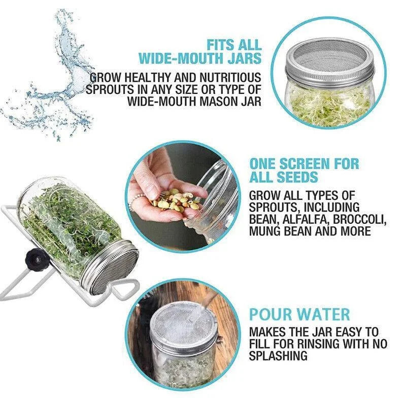 Seed Sprouting Lids Tools Strainer Screen Kits For Wide
