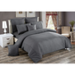 Seersucker Duvet Quilt Cover Set Double Size Charcoal