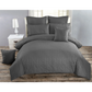 Seersucker Duvet Quilt Cover Set Double Size Charcoal