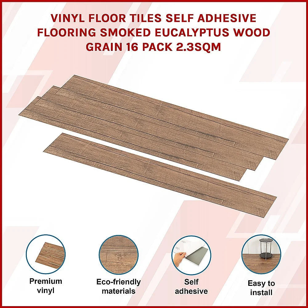 Self Adhesive Flooring Floor Tiles Smoked Eucalyptus Wood
