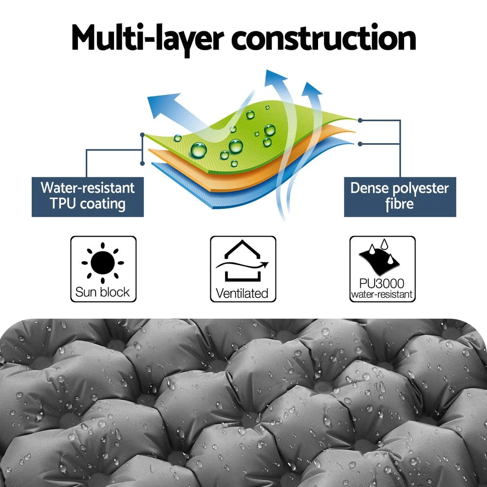 Self-Inflating Mattress Camping Sleeping Mat Air Bed Double