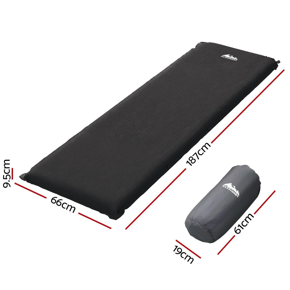 Self Inflating Mattress Camping Sleeping Mat Air Bed Black