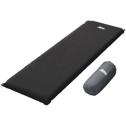 Self Inflating Mattress Camping Sleeping Mat Air Bed Pad Single Black Weisshorn