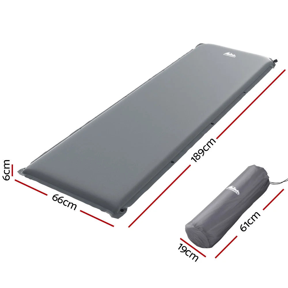 Grey 6cm mattress with pocket spring construction and fabric cover