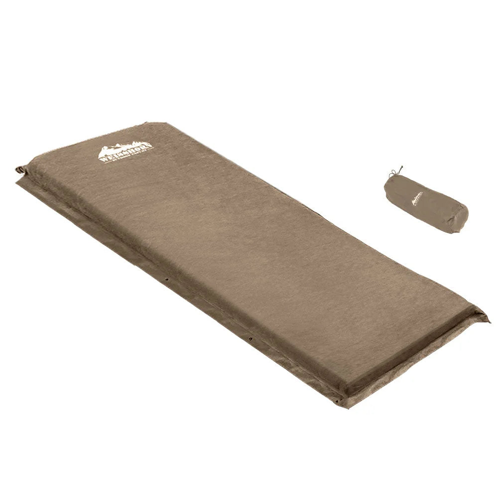 Self Inflating Mattress Single 10 Thick Joinable Coffee