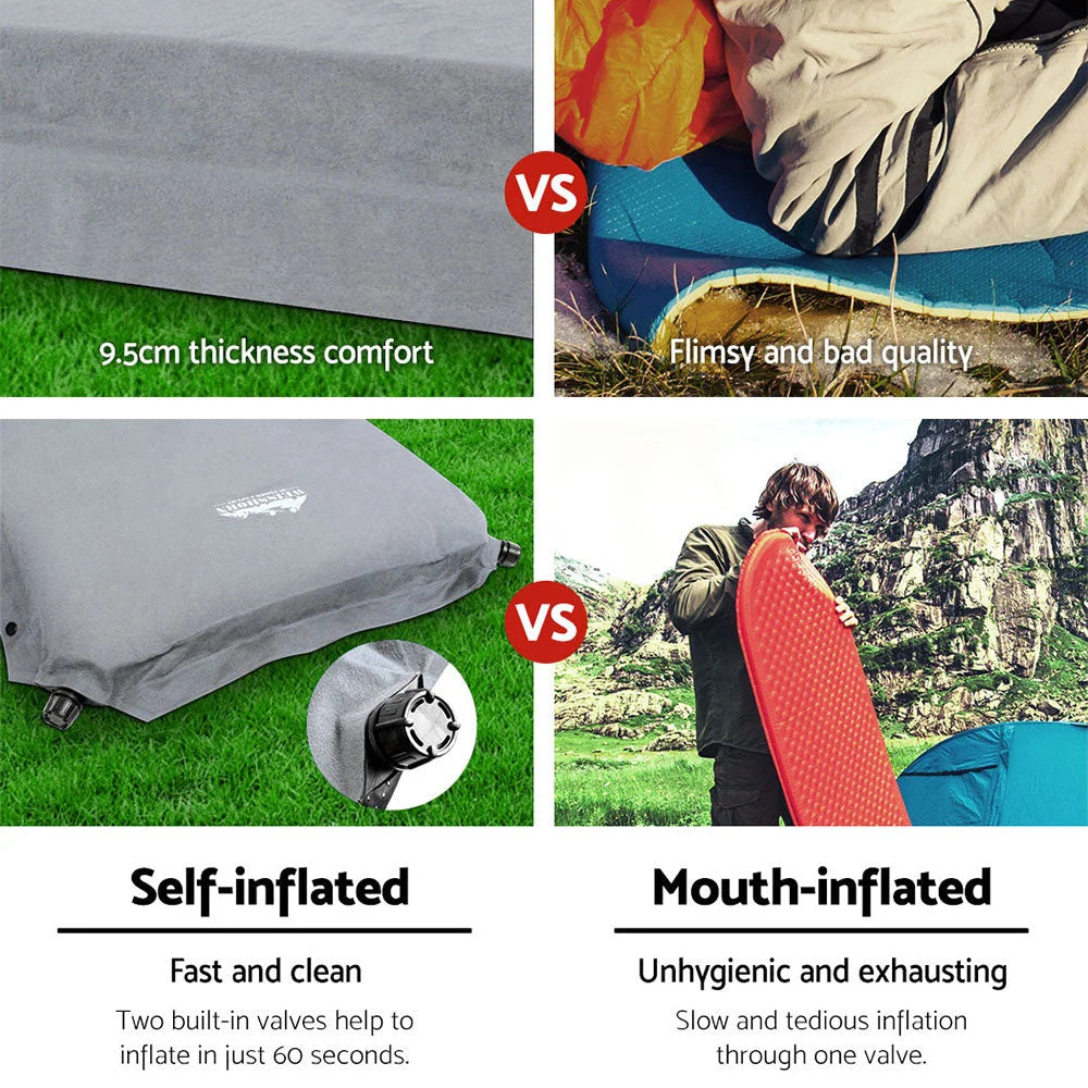 Self-Inflating Mattress Single Size - Grey - Outdoor
