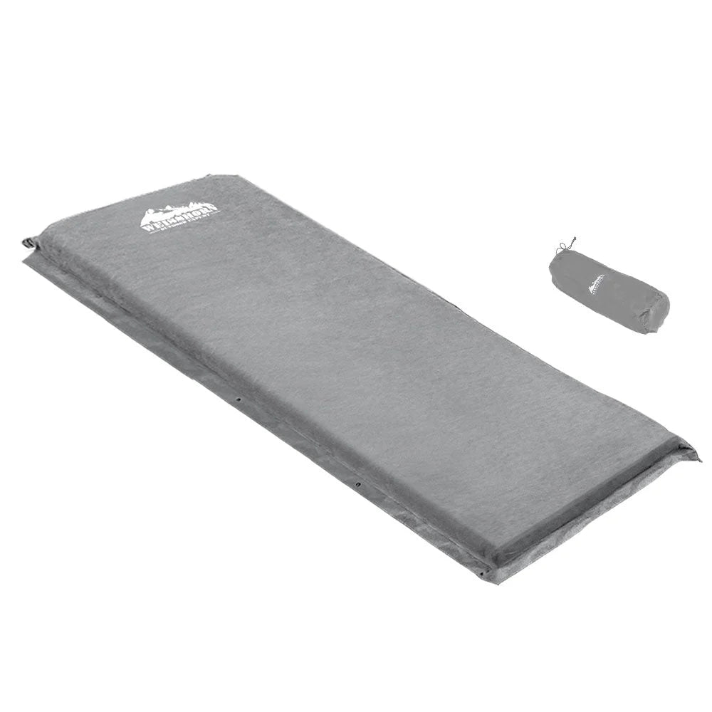 Grey 10cm mattress with self inflating single size