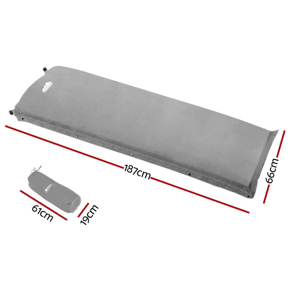 Self-Inflating Mattress Single Size - Grey - Outdoor