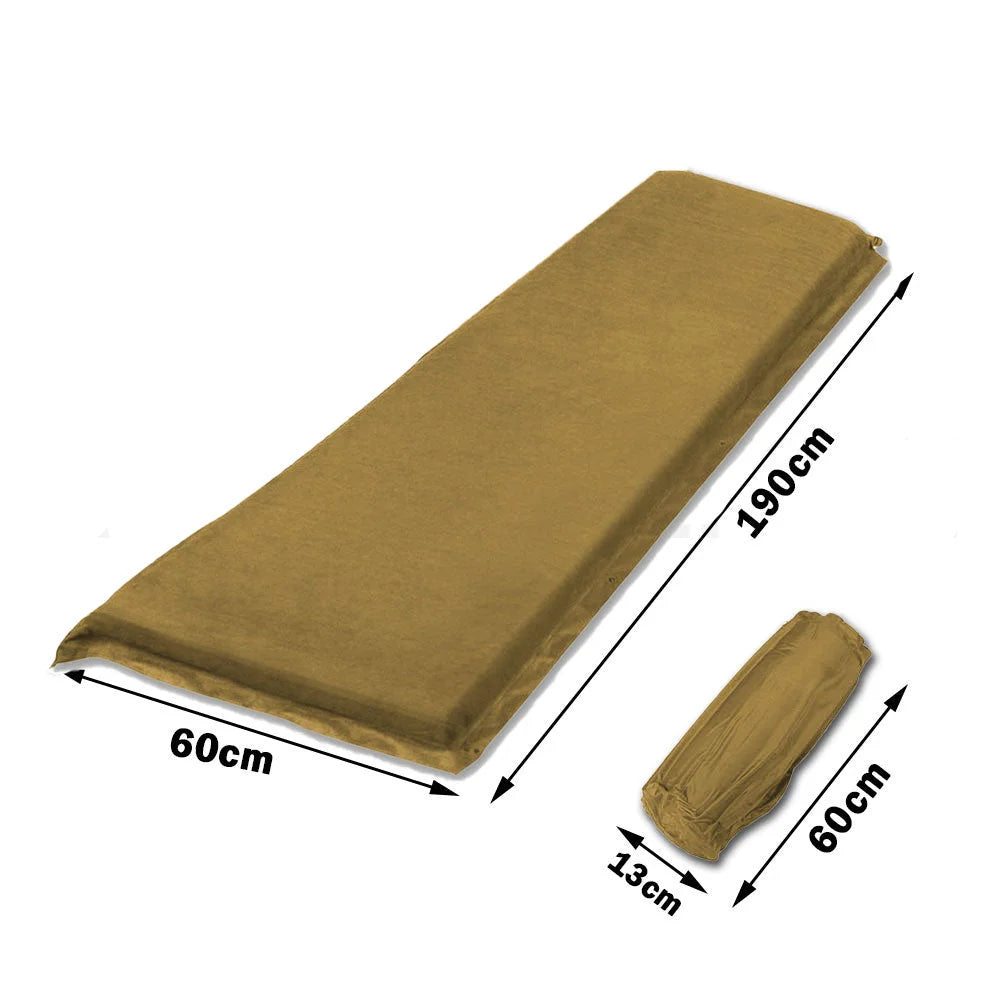 Self Inflating Mattress Sleeping Suede Mat Air Bed Camping
