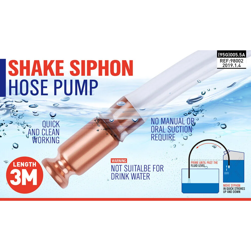 Self Priming Siphon Hose Pump Jiggler Liquid Transfer Fuel