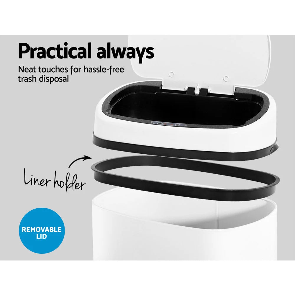 Sensor Bin 58L - White - Devanti