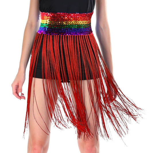 Sequin Belt w/Fringe Skirt Belly Dance Dancer Costume Party