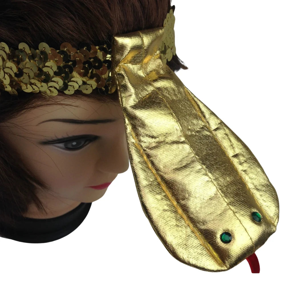 SEQUIN EGYPTIAN Headband Flapper Headpiece w Snake Fancy