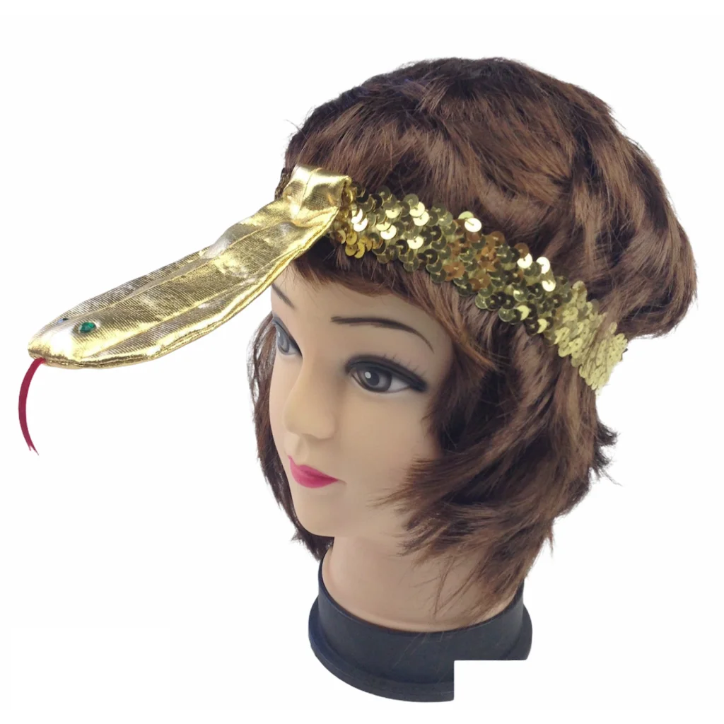 SEQUIN EGYPTIAN Headband Flapper Headpiece w Snake Fancy