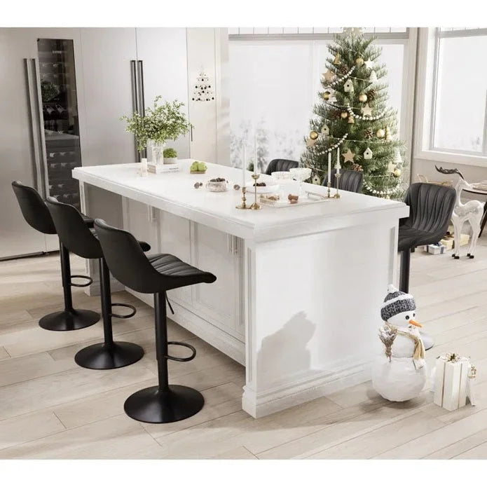 SERENITà Black Modern Height Adjustable Swivel Bar Stools