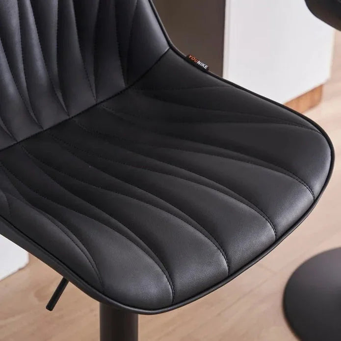 SERENITà Black Modern Height Adjustable Swivel Bar Stools