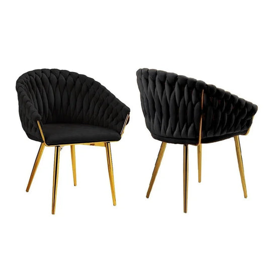 SERENITà Black Modern Velvet Dining Chairs Upholstered