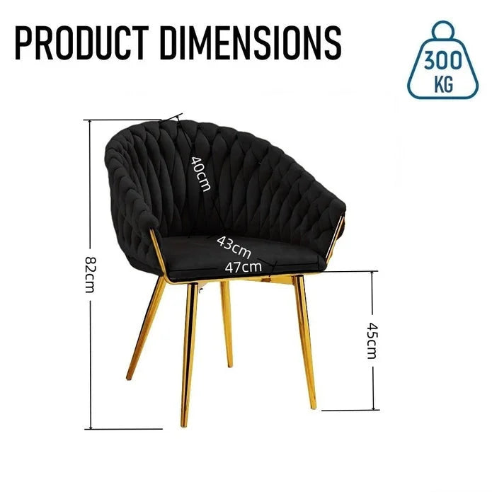 SERENITà Black Modern Velvet Dining Chairs Upholstered
