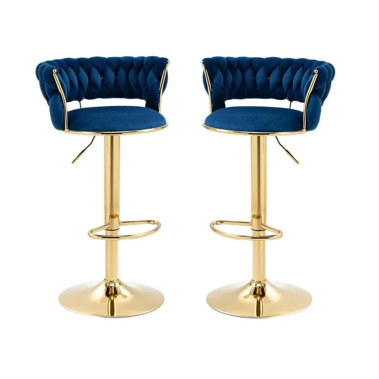 SERENITà Blue Velvet Seat Kitchen Breakfast Bar Stools