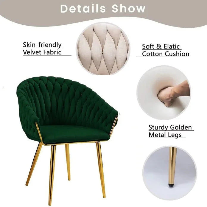 SERENITà Emerald Green Modern Velvet Dining Chairs