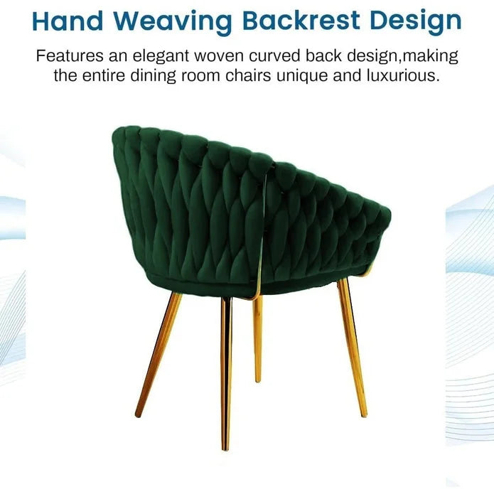 SERENITà Emerald Green Modern Velvet Dining Chairs
