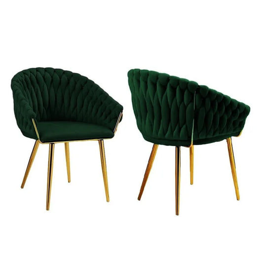 SERENITà Emerald Green Modern Velvet Dining Chairs