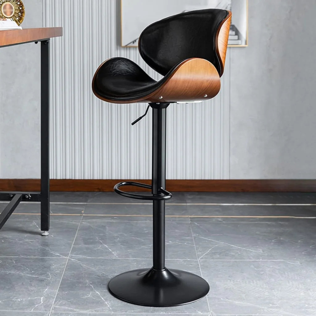 SERENITà European Black Modern Bar Stools Swivel Bar Stool