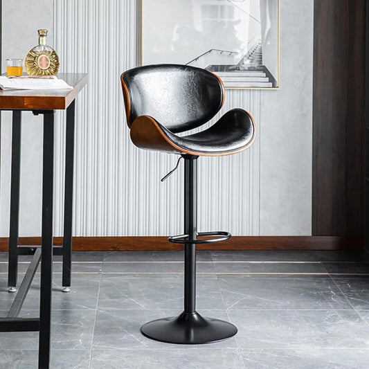 SERENITà European Black Modern Bar Stools Swivel Bar Stool