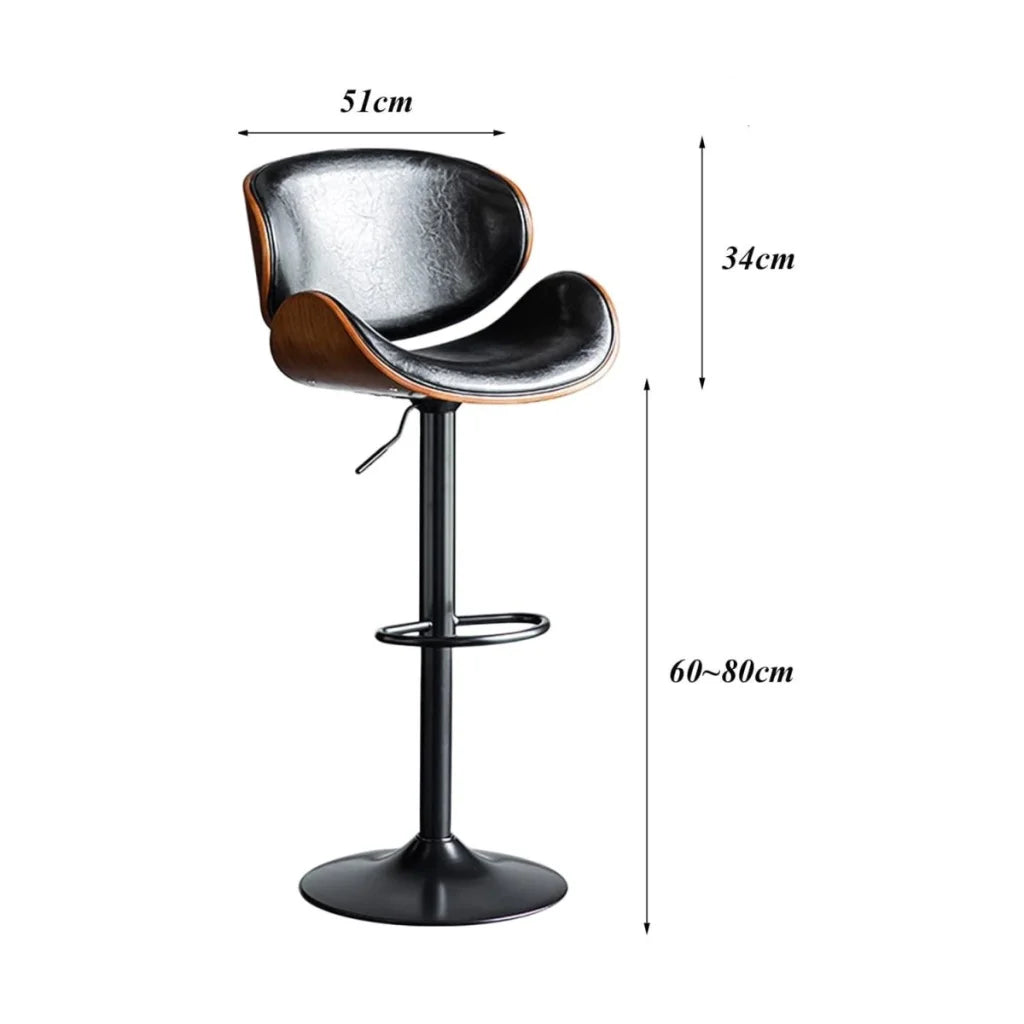 SERENITà European Black Modern Bar Stools Swivel Bar Stool