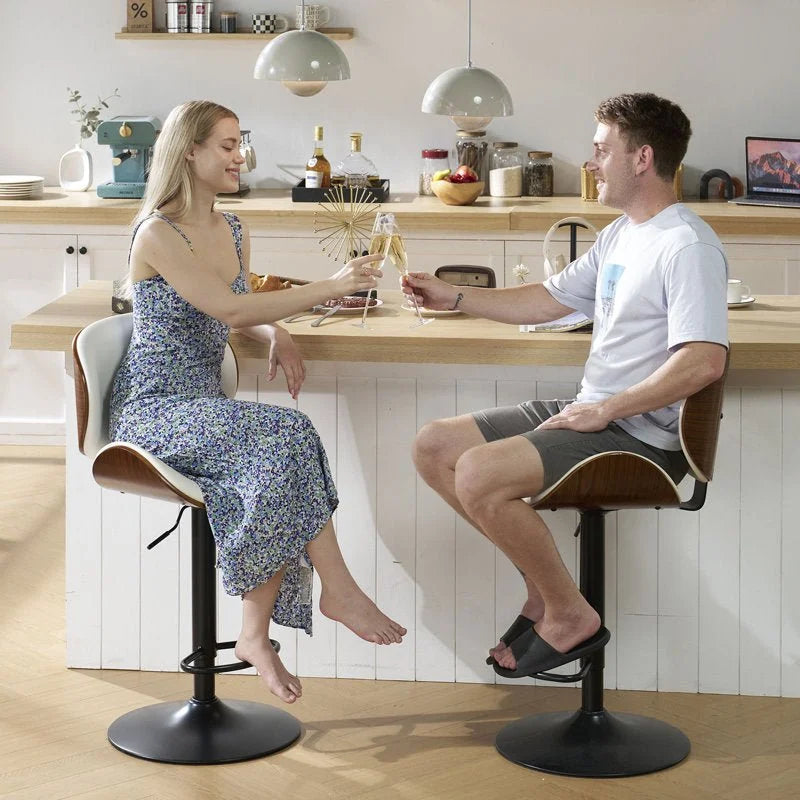SERENITà European White Modern Bar Stools Swivel Bar Stool