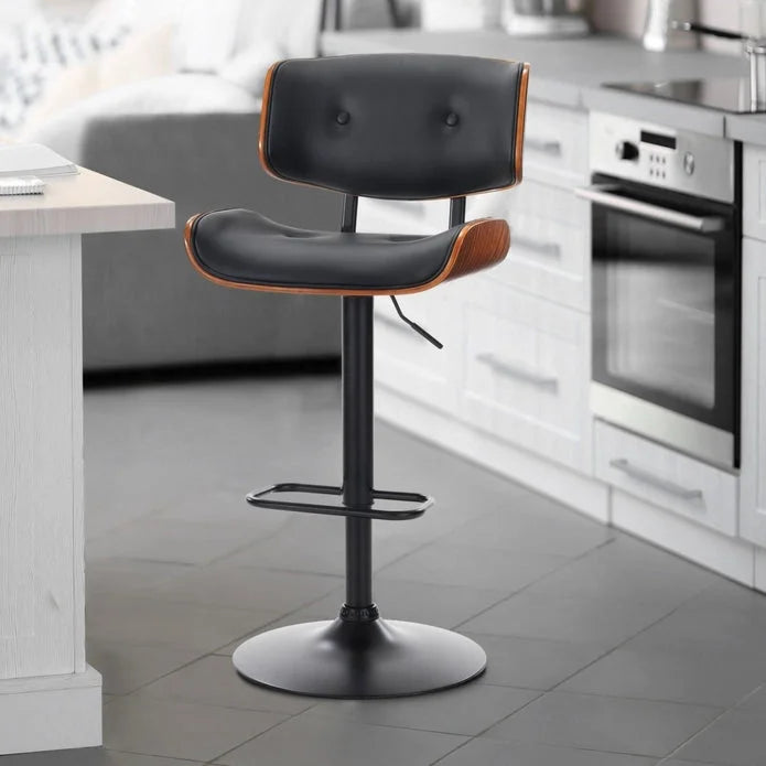 SERENITà European Wooden Black Modern Bar Stools Swivel Bar
