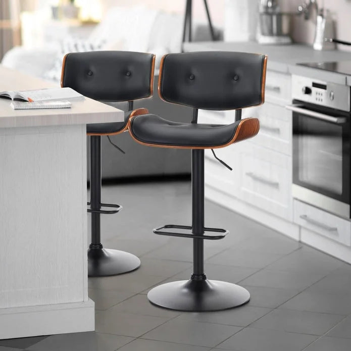 SERENITà European Wooden Black Modern Bar Stools Swivel Bar
