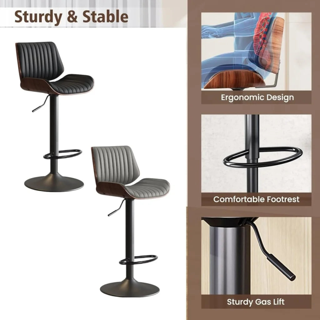 SERENITà European Wooden Modern Bar Stools Bistro Stool
