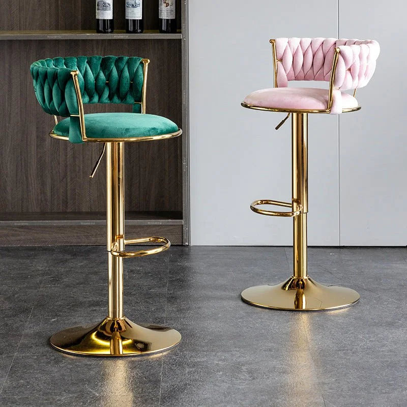 SERENITà Green Velvet Seat Kitchen Breakfast Bar Stools